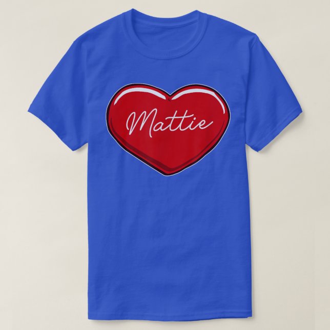 T-shirt Main dessinée Coeur MattiePrénom Coeurs I Love Ma (Design devant)