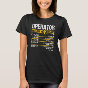 T-shirt Main-d'oeuvre d'excavatrice mécanique à taux horai