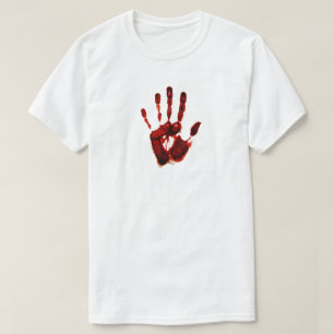 T-shirt Main effrayante rouge d'Halloween (style n° 2)