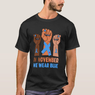 T-shirt Main En Novembre Nous Portons Bleu Diabète Sensibi