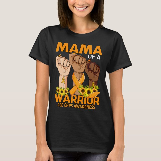 T-shirt Main Mama D'Un Guerrier Rsd Crps Sensibilisation S (Devant)