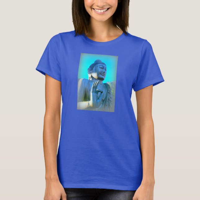T-shirt main mudra bouddha bleu (Devant)