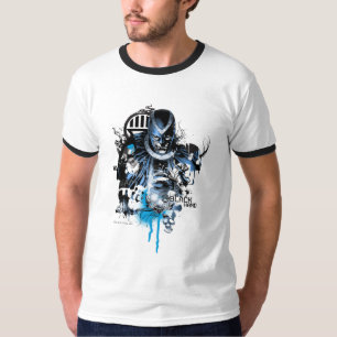 T-shirt Main noire - Collage bleu