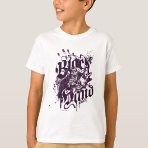 T-shirt Main noire - collage pourpre