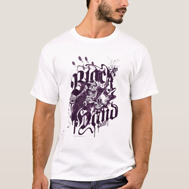 T-shirt Main noire - Collage violet (Devant)