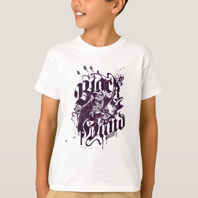 T-shirt Main noire - Collage violet (Devant)