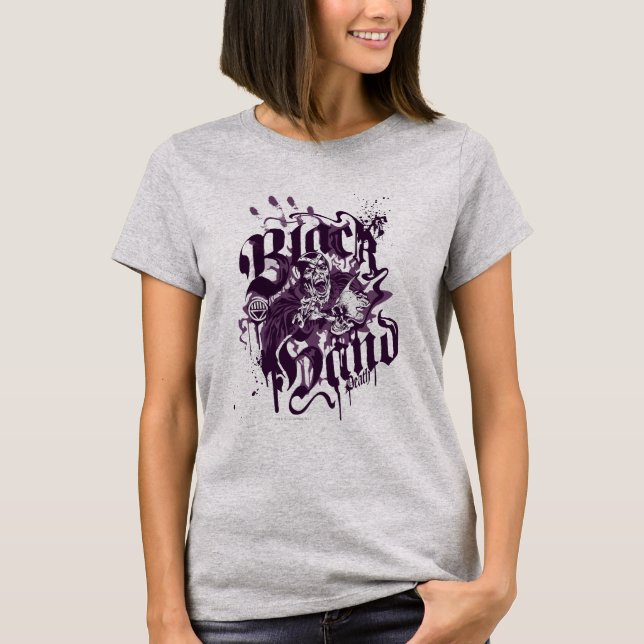 T-shirt Main noire - Collage violet (Devant)