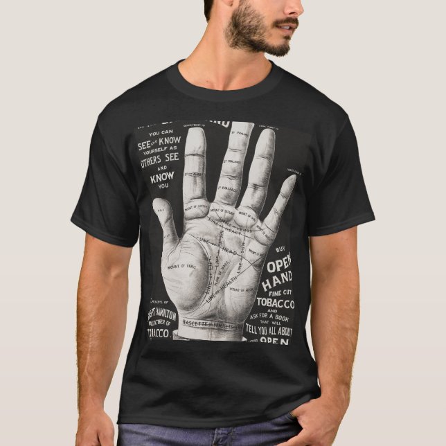 T-shirt Main ouverte, chiromancie (Devant)