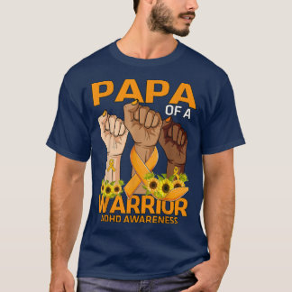 T-shirt Main Papa D'Un Guerrier TDAH Sensibilisation Tourn