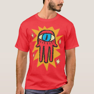 T-shirt Main rougeoyante de Hamsa d'oeil mauvais de Dieu
