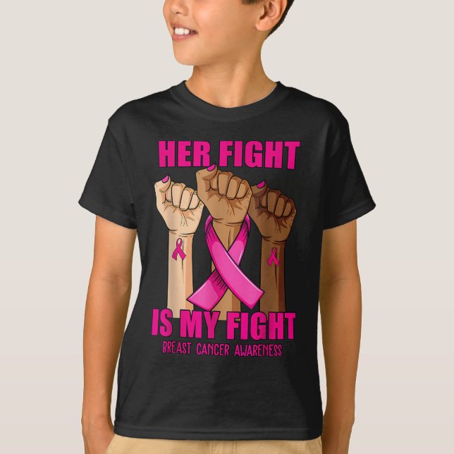 T-shirt Main Son Combat Est Mon Combat Conscience Du Cance (Devant)