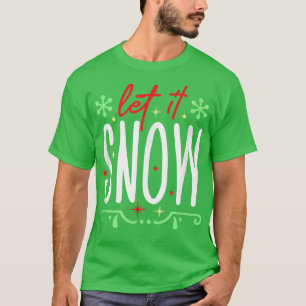 T-shirt Main Tirée Laisser Neige Festive Noël Fête