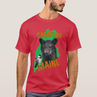 T-shirt Maine Camping avec Maine Black Bear et Maine Chic