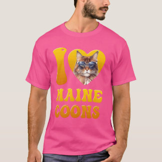 T-shirt Maine Coon Amateurs I LOVE MAINE COONS Propriétair