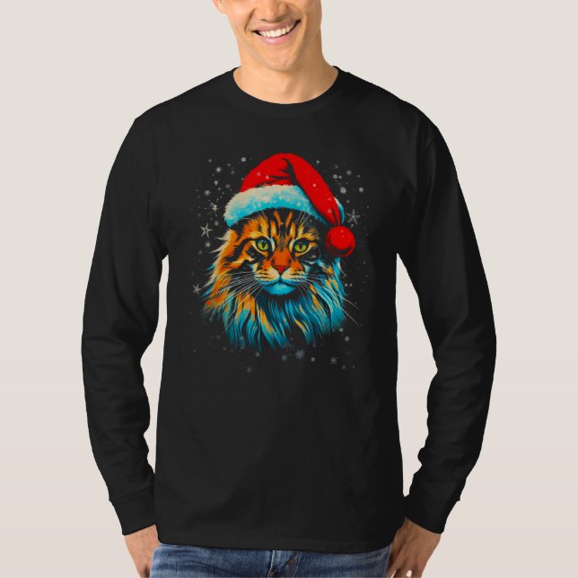 T-shirt Maine Coon Cat Xmas (Devant)