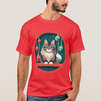 T-shirt Maine Coon Cat Xmas Ornament