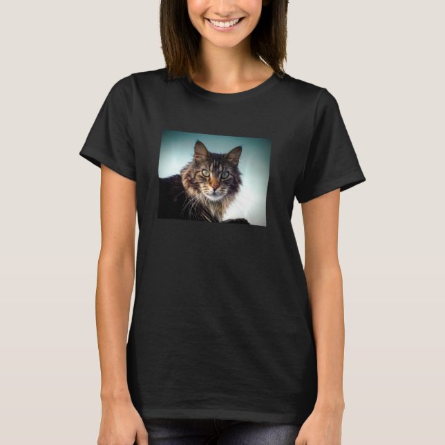 T-shirt Maine Coon Chat Mainecoon Chat Maine Coon Photo Cu (Devant)