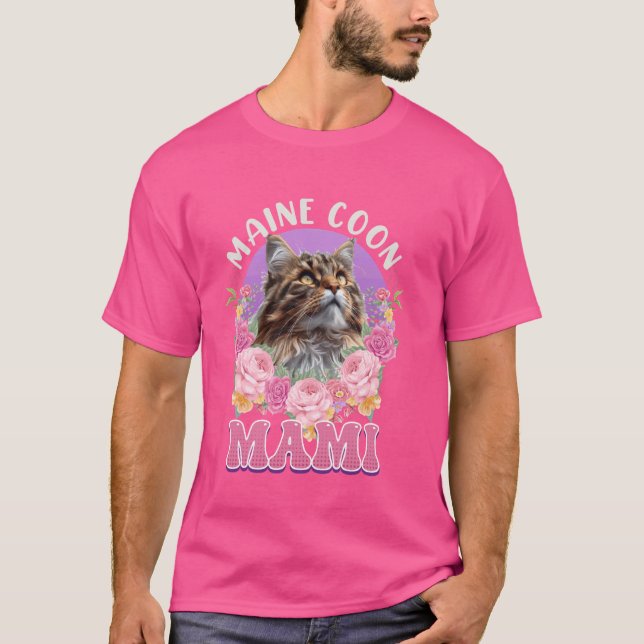 T-shirt Maine Coon Chat Maman MAINE COON MOMMY MAIN COON M (Devant)