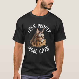 T-shirt Maine Coon Chat Moins de gens Plus de chats