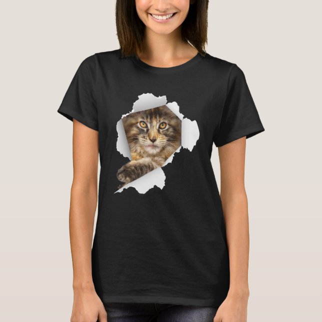 T-shirt Maine Coon Chats Kitten Cute Chat Chat (Devant)