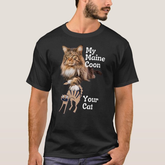 T-shirt Maine Coon contre votre chat Maine Coon (Devant)
