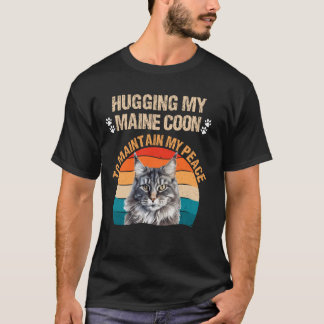 T-shirt Maine Coon HUGEANT MON MAINE COON POUR MAINTENIR L