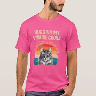 T-shirt Maine Coon HUGEANT MON MAINE COON POUR MAINTENIR L