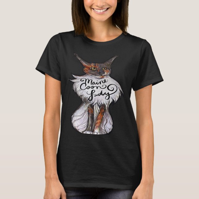 T-shirt Maine Coon Lady (Devant)