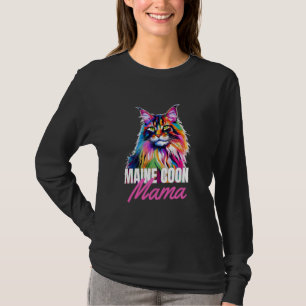 T-shirt Maine Coon Mama Colorful Cute Chat Propriétaire Fe