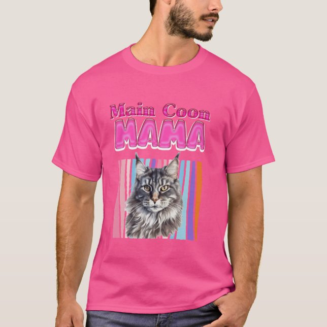 T-shirt MAINE COON MAMA MAINE COON CHAT MOM MAINE COON Mom (Devant)