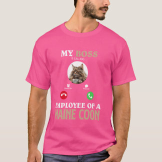 T-shirt Maine Coon MON EMPLOYÉ DE BOSS D'UN MAINE COON Cat