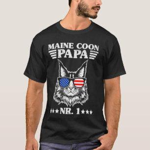 T-shirt MAINE COON PAPA N° 1 Propriétaire de chat Maine Co