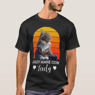 T-shirt Maine Coon Propriétaire CRAZY MAINE COON LADY Cat