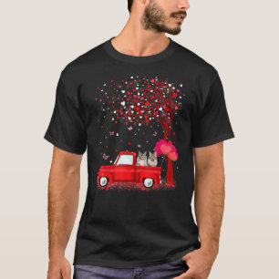 T-shirt Maine Coon Valentine's Day S Cats Red Truck Hearts