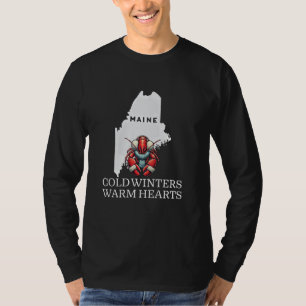 T-shirt Maine Homard Hivers Froids Cœurs Chauds Vintage St