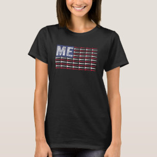 T-shirt Maine Home State Me American Flag Patriotic Golf