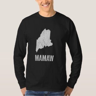 T-shirt Maine Mamaw Maine Silhouette État Grand-mère le pl