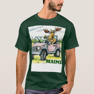 T-shirt Maine Moose Driving aTShirt