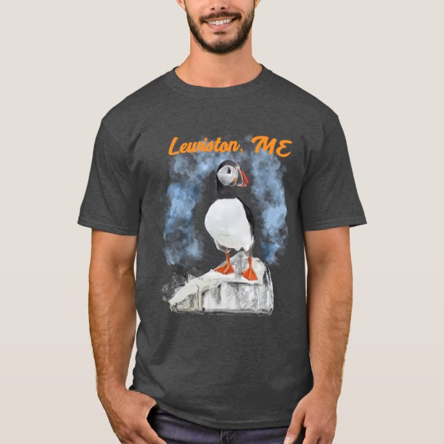 T-shirt Maine Puffin and City (Devant)