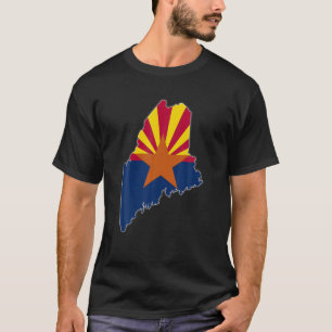 T-shirt MAINE STATE MAP ARIZONA AZ Drapeau Racines Hommes