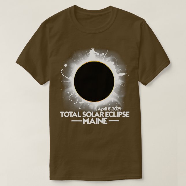 T-shirt Maine Total Solaire Eclipse 2024 Avril 8 America T (Design devant)