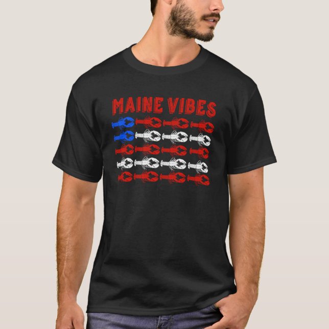T-shirt Maine Vibes Homard patriotique Drapeau souvenir (Devant)