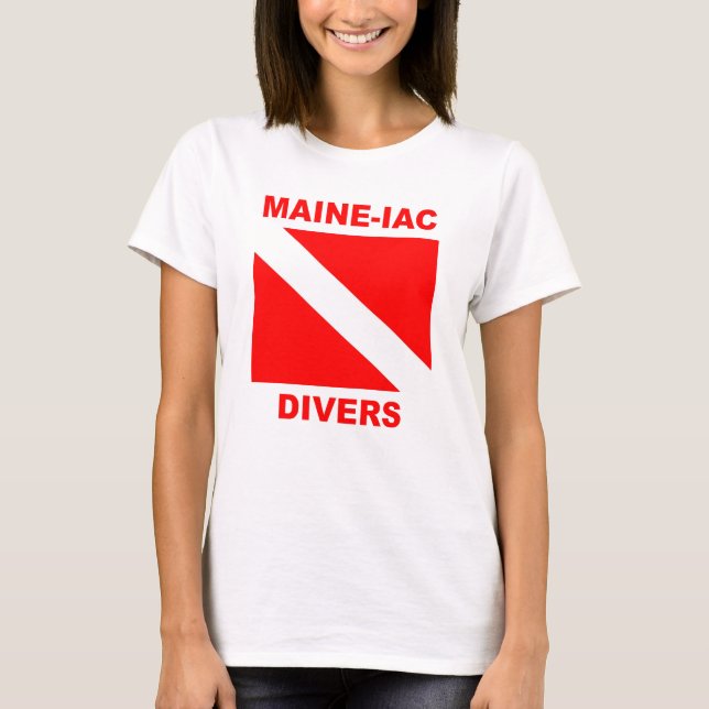 T-shirt Maineiac Divers Dive Drapeau Logo Femmes Classique (Devant)