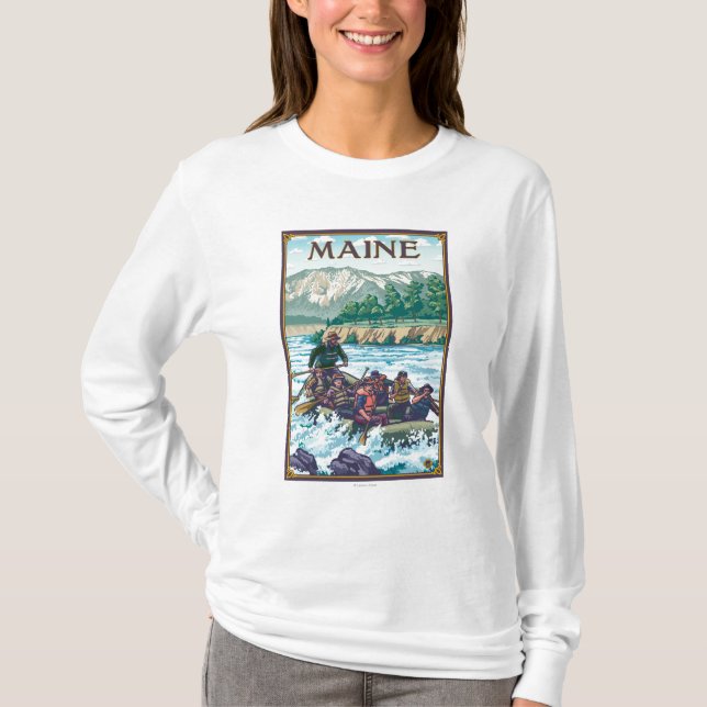 T-shirt MaineRiver transportant la scène par radeau (Devant)
