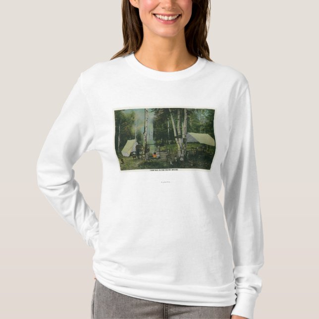 T-shirt MaineView d'un terrain de camping dans les bois du (Devant)