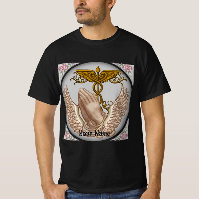 T-shirt Mains chrétiennes infirmière  (Devant)