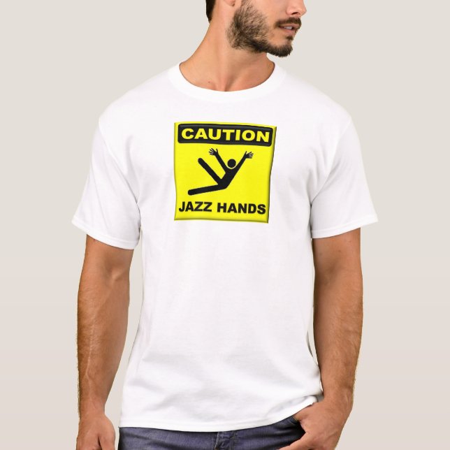 T-shirt Mains de jazz de précaution (Devant)