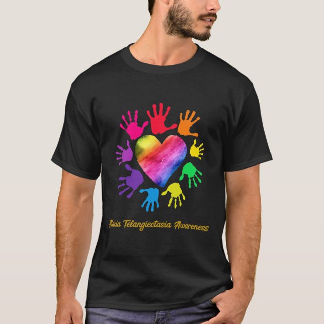 T-shirt Mains de sensibilisation à l'Ataxie Télangiectasie (Devant)