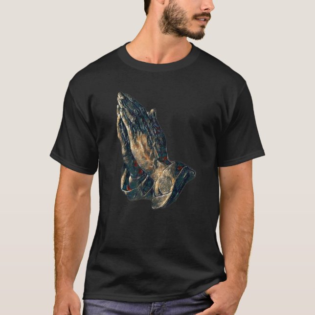 T-shirt Mains en prière Amen Jésus  1 (Devant)