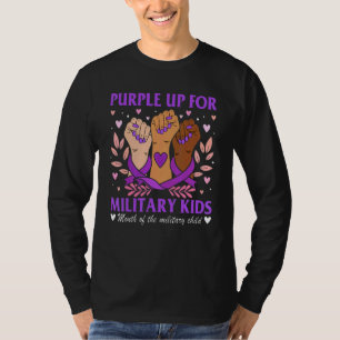 T-shirt Mains Ruban Purple Pour Les Enfants Militaires Mil
